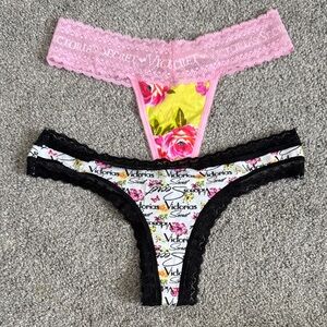 2 Pairs Vintage Victorias Secret Thongs
